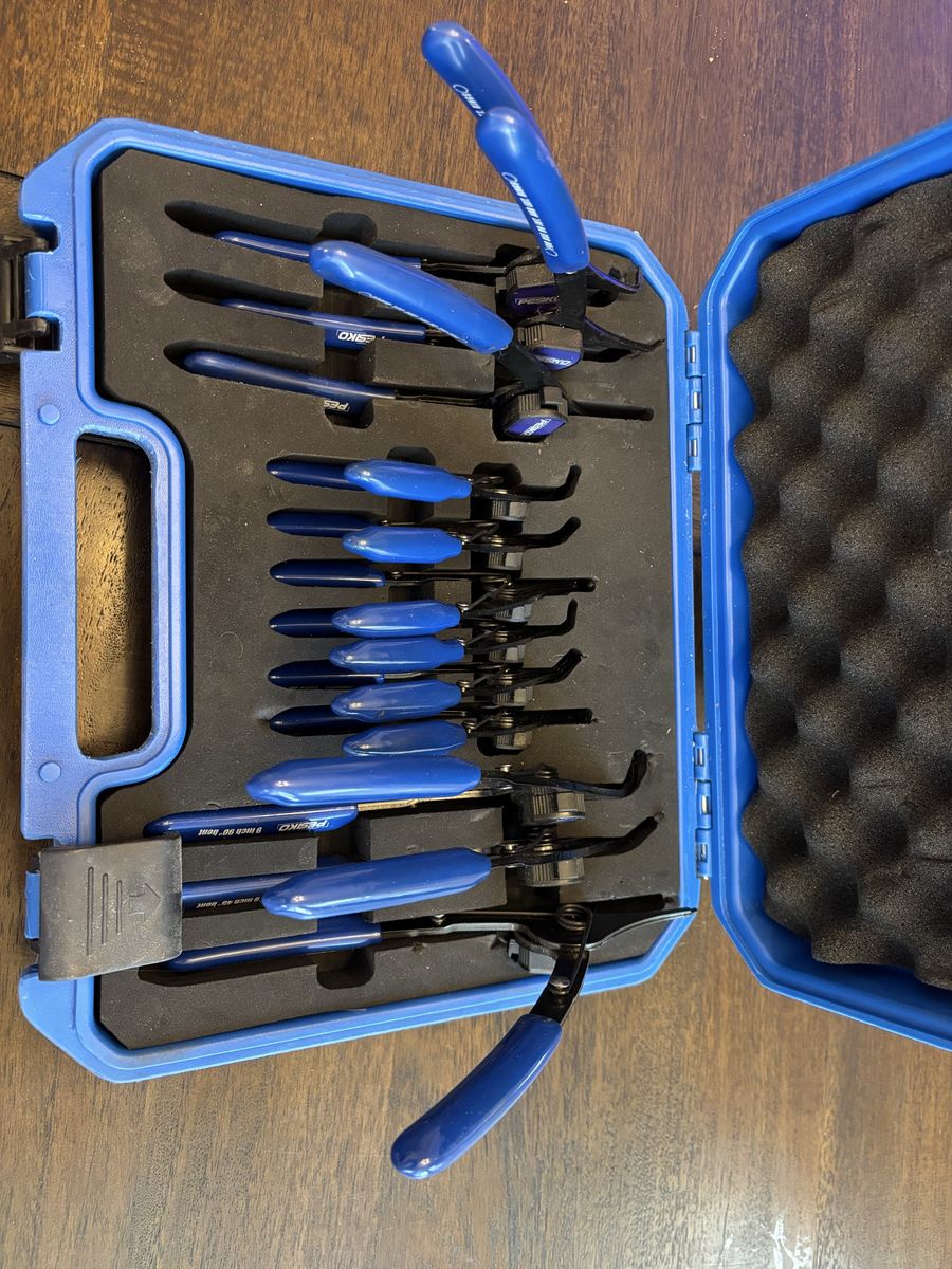 Presko 12-Piece Snap Ring Pliers Set with Blue Grips and Storage Case