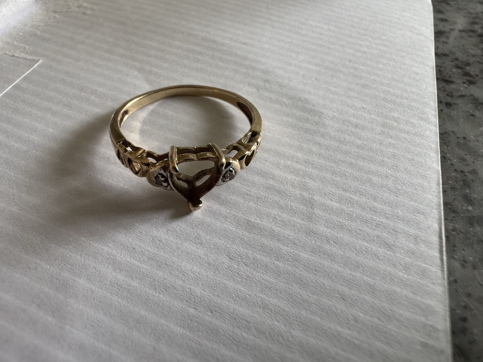 10k Gold Ring + 2 Small Diamonds