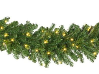 New in Box Olympia Pine Prelit Commercial LED Holiday Garland, Warm White LED Lights, 9ftx18"