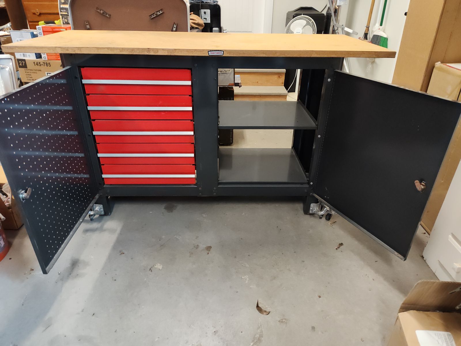 Craftsman work bench and tool storage