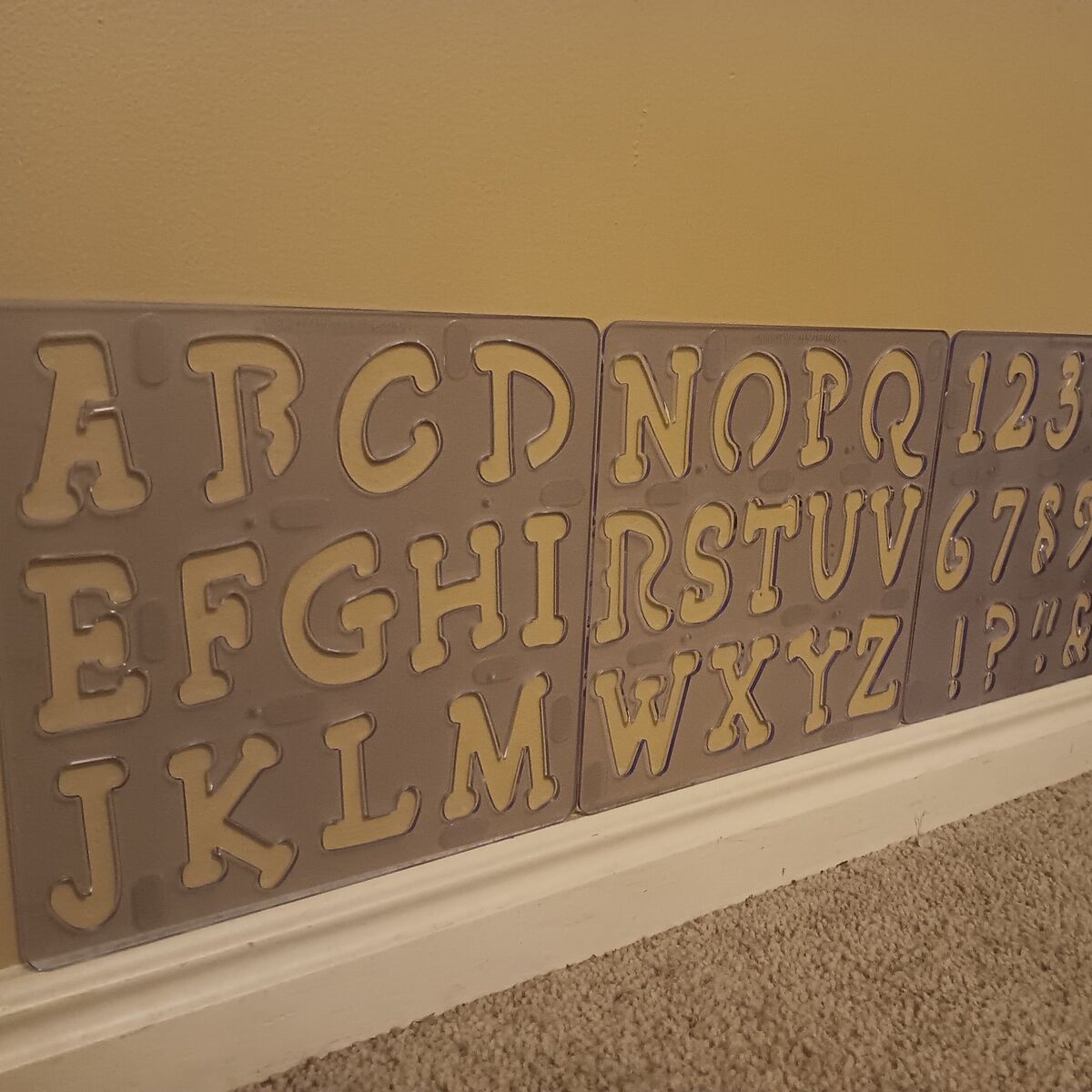 3 inch stencil. Letters, numbers, some symbols