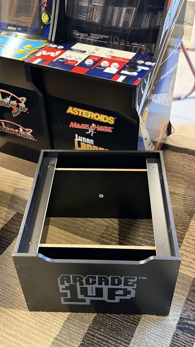 Arcade1Up Classic Arcade Game Machine Base Riser, Black with Logo, for all arcade 1UP games.