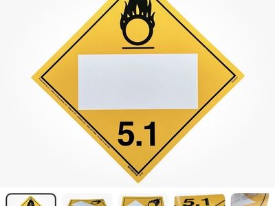 DOT Hazmat Oxidizer 5.1 Placards 10.75"x10.75" (New) entire stack