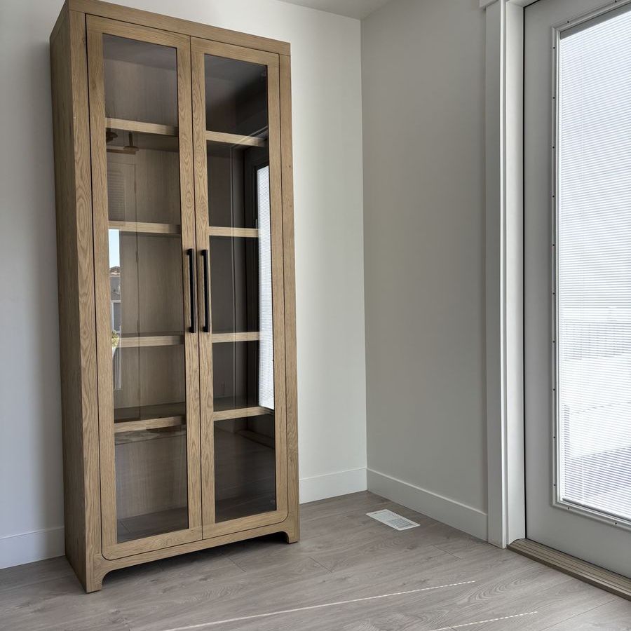 Davos Restoration Hardware Glass Cabinet — White Oak