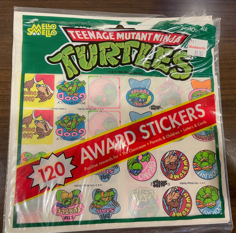 Vintage 1990 TMNT Teenage Mutant Ninja Turtles Mello Smello Stickers