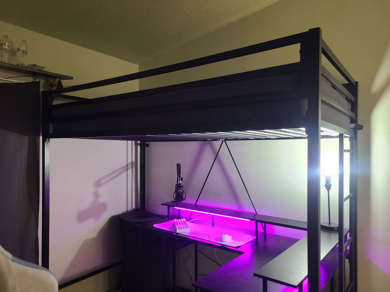 Black twin loft bed frame