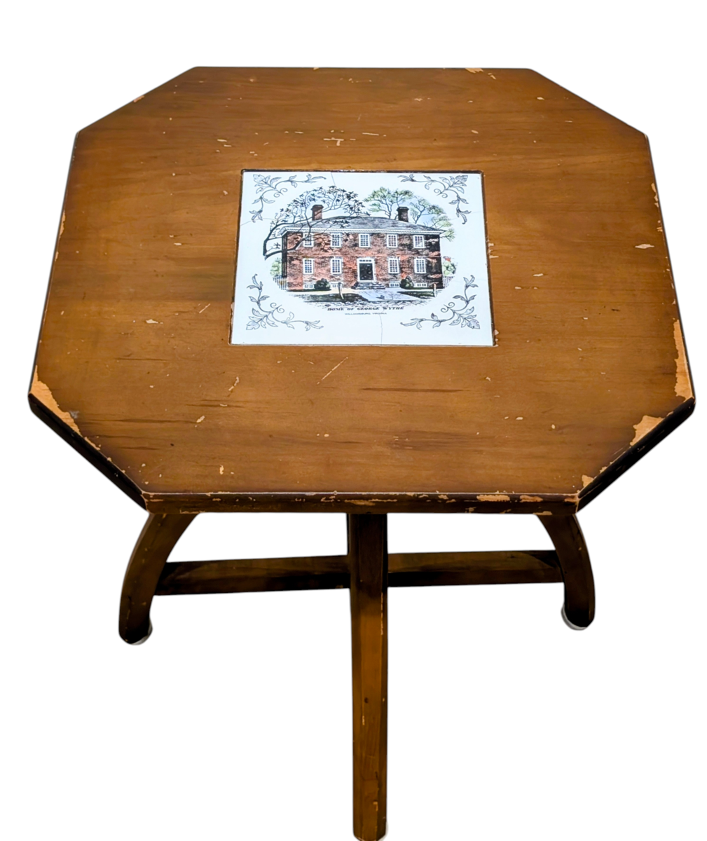 Vintage Gordon’s Inc Colonial Williamsburg Tile Top Side Table Early American