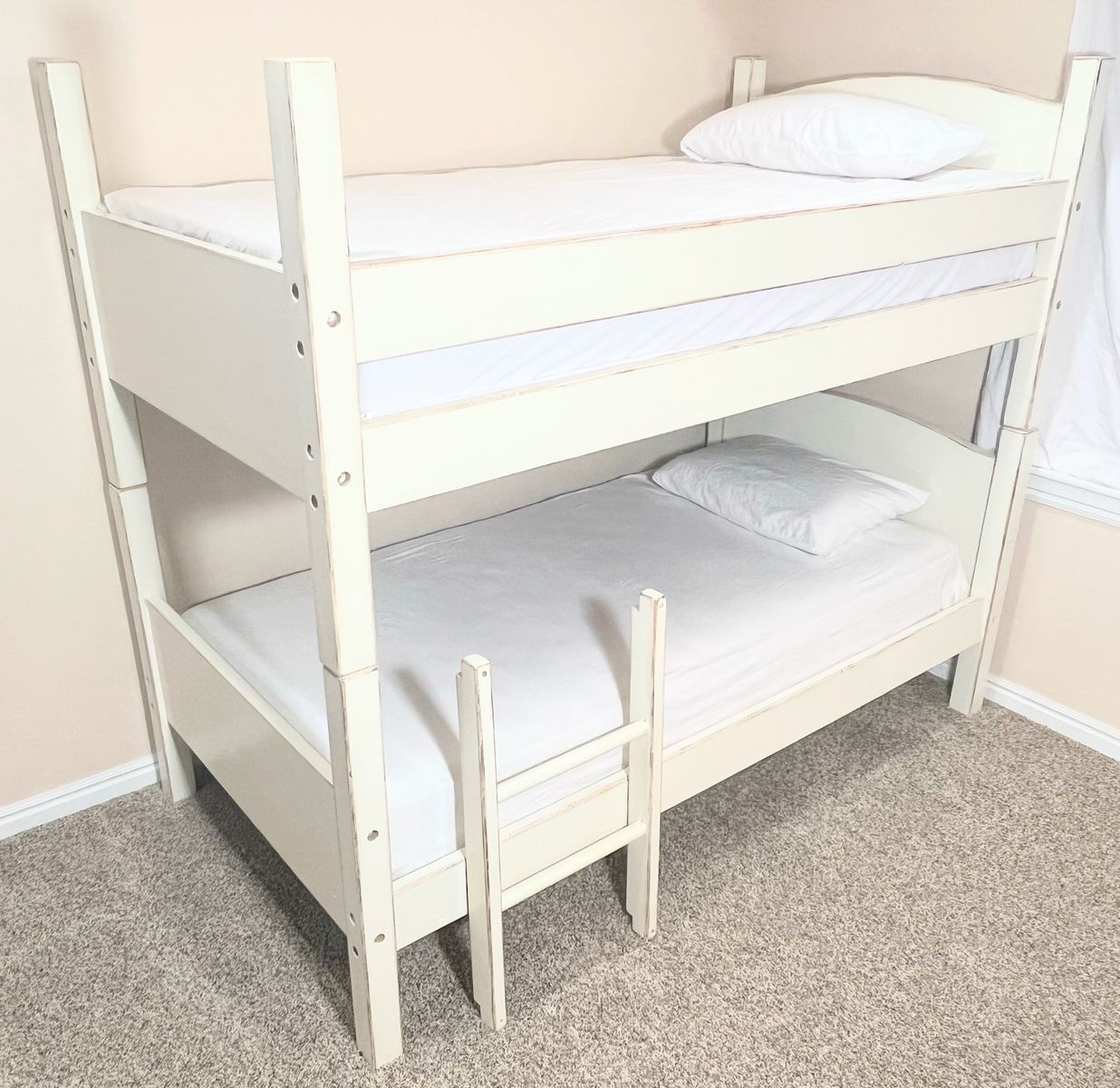 Solid Wood Twin Bunk Beds – 2 Sets (4 Beds Total)