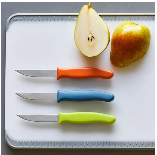 Pampered Chef Utility Knife Set - Multi-Color Handles, 3-Piece