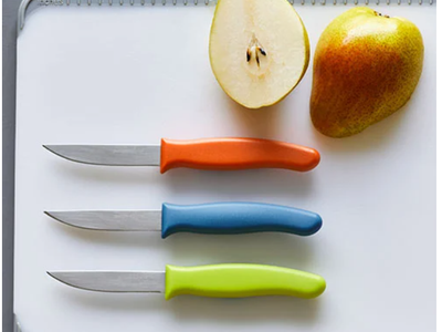 Pampered Chef Utility Knife Set - Multi-Color Handles, 3-Piece