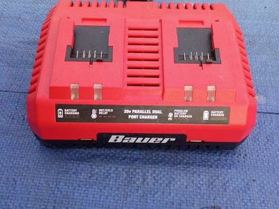 Bauer 20V Parallel Dual Port Battery Charger Red
