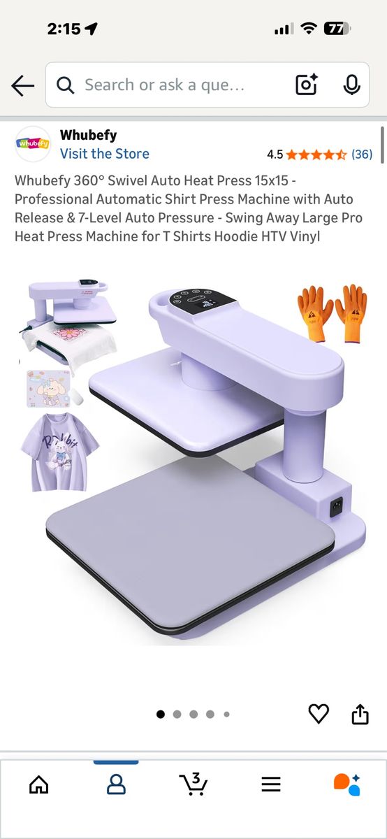 Dual 15" x 15" Heat Press For Making Shirts