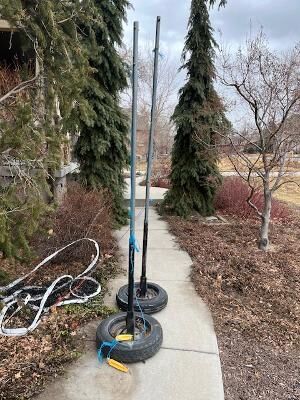 Volleyball net and poles