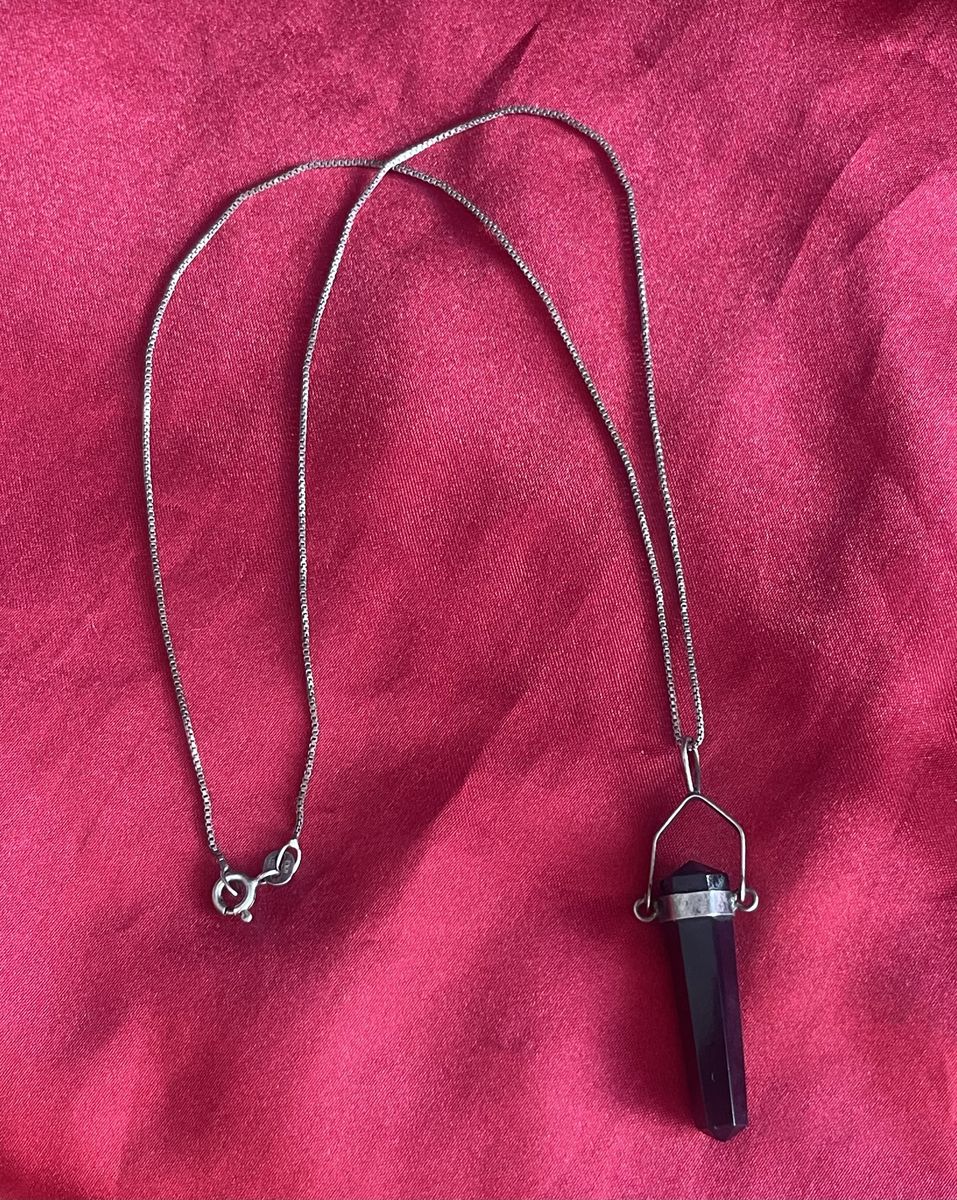 Silver Black Onyx Pendant Necklace