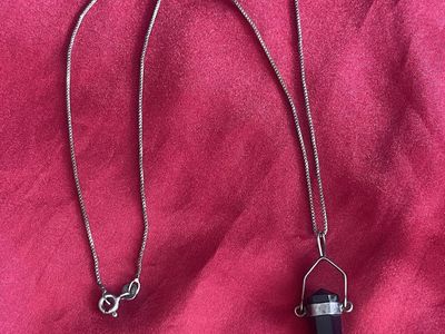 Silver Black Onyx Pendant Necklace