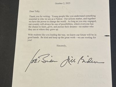 Joe BIden, Jill Biden Signed Letter No COA rare