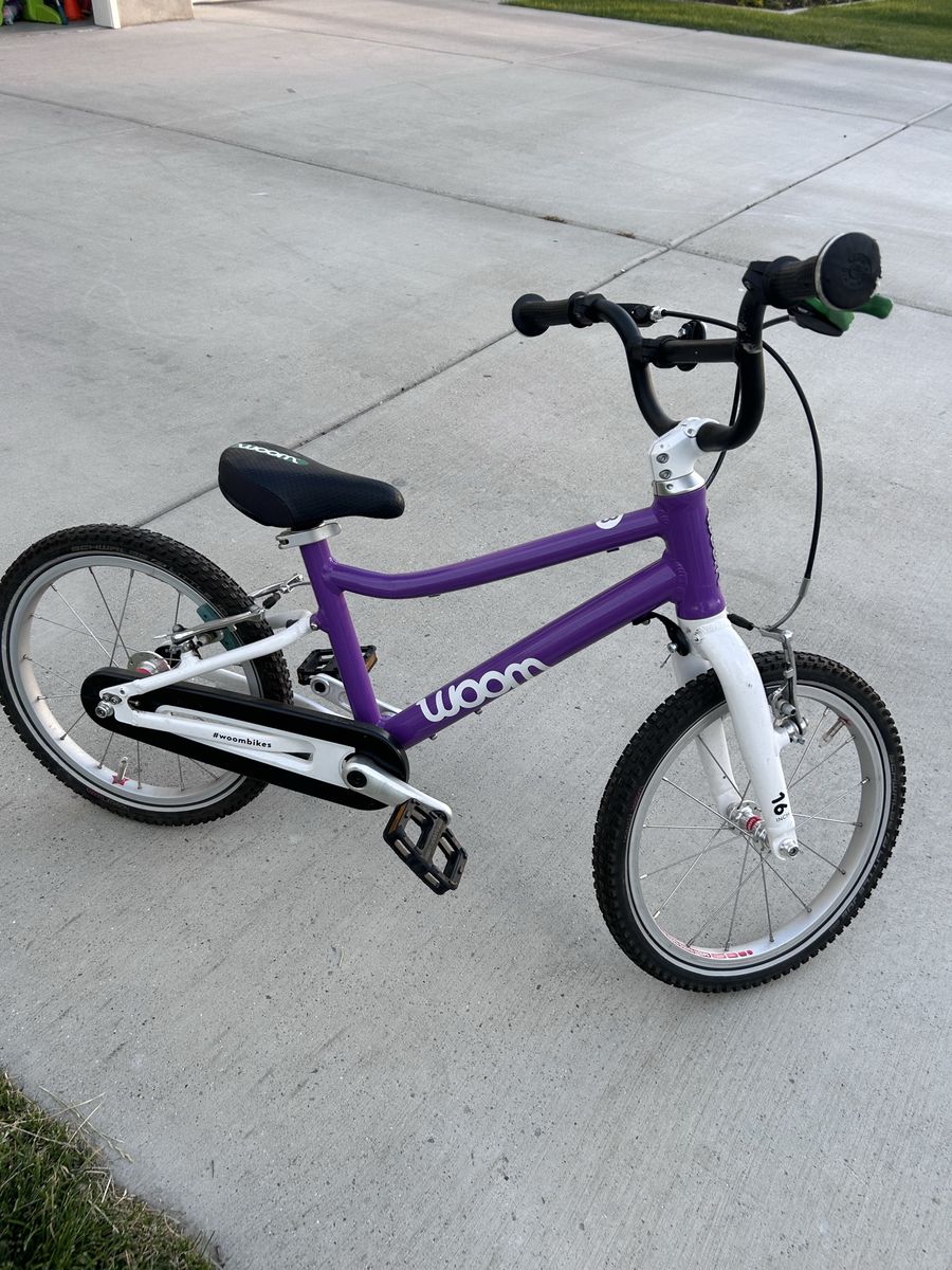 Woom Go 3 Kids Bike (16”) - Purple/White - Great Condition