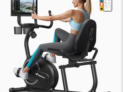 NEW MERACH S08B3 Recumbent Exercise Bike with 15.6 Inch HD Display