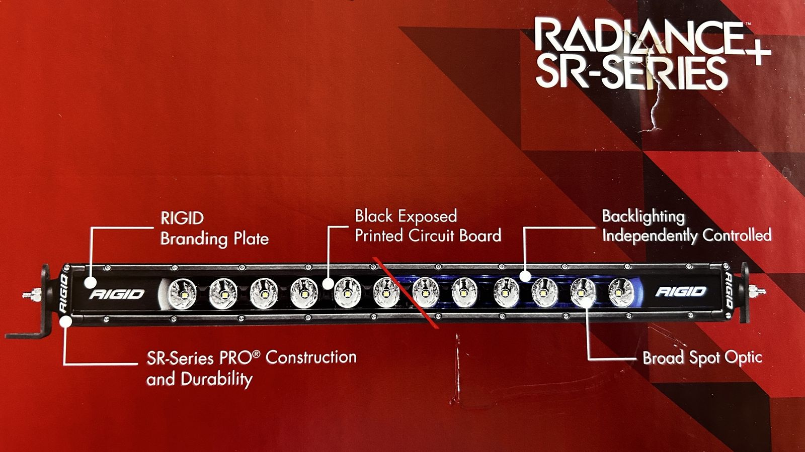 Rigid Radiance+ SR-Series 40" LED Light Bar - Black Exposed PCB, Broad Spot Optic