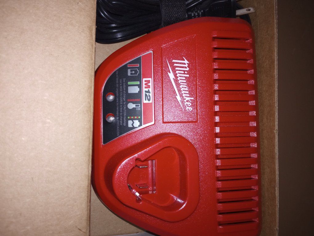 Milwaukee M12 Lithium-Ion Cordless Battery Charger (48-59-2401) - Red, Used Excellent