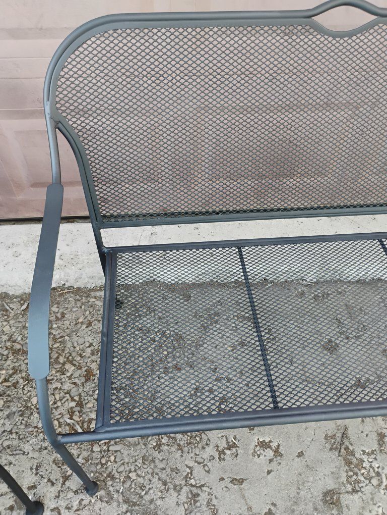 Wrought Iron Bench With Cushion