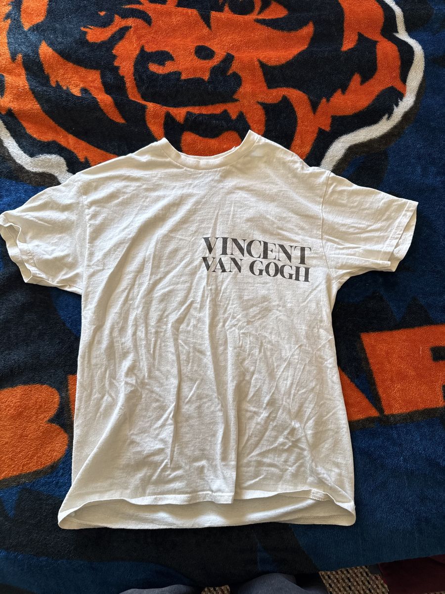 Vincent Van Gogh Roses Graphic Print White Unisex T-Shirt - Size M, Excellent Condition