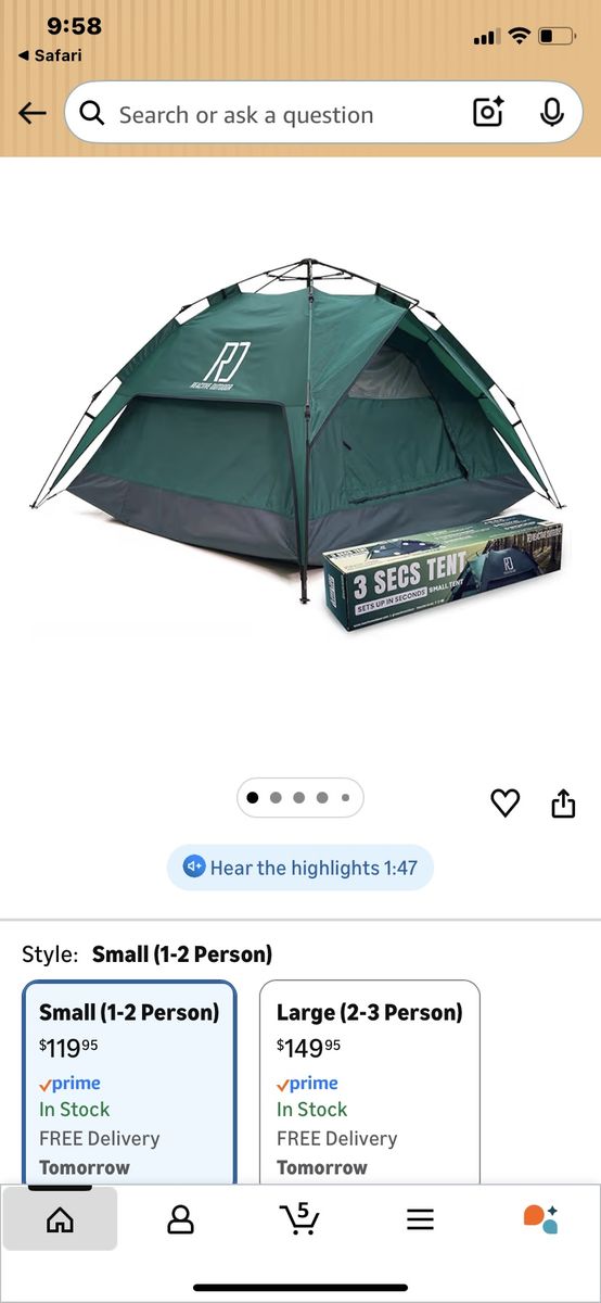 New 3 Second Tents