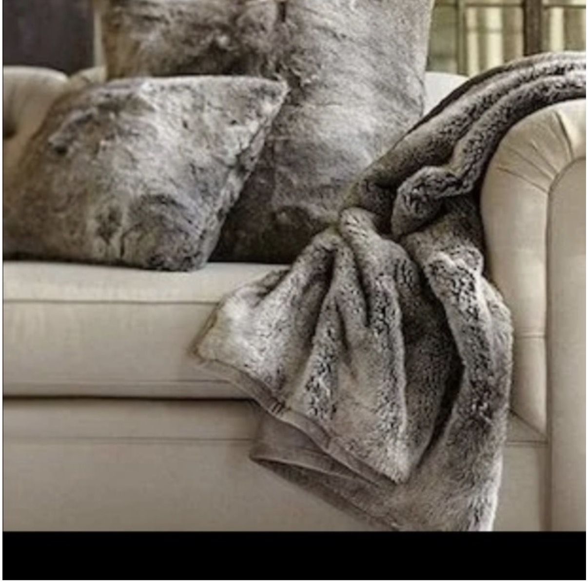 Pottery barn faux fur throw
