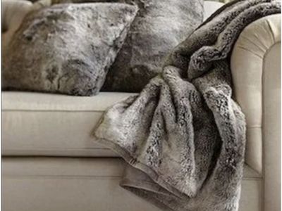 Pottery barn faux fur throw