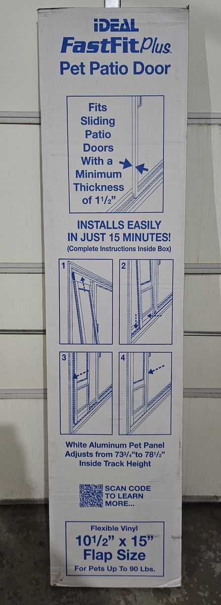 Dog Patio Door Insert 10.5 in. x 15 in. Patio Insert Pet Door for 73.75 in. to 78.5 in. Tall