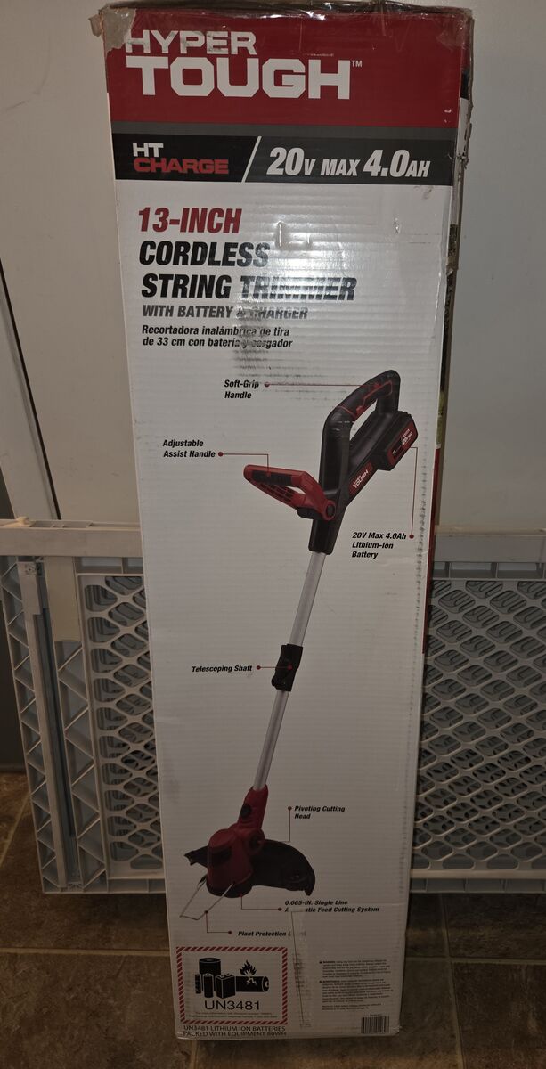 Brand new Hyper Tough 20V Max Cordless 13-inch Battery Powered String Trimmer with battery and charg
