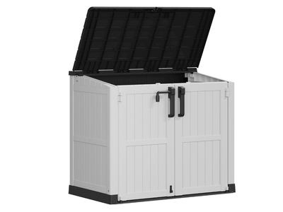 New in Box Storage Cabinet, Horizontal Resin Storage Shed, Lockable Doors,