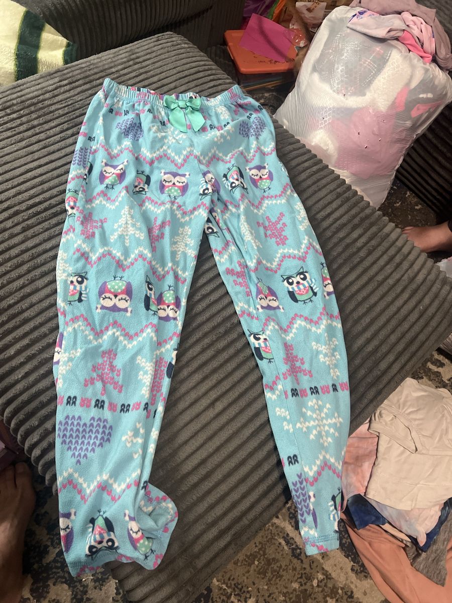 St. Eve Girls Fleece Pajama Pants Size 14 Blue Owl Print