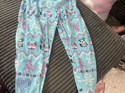 St. Eve Girls Fleece Pajama Pants Size 14 Blue Owl Print