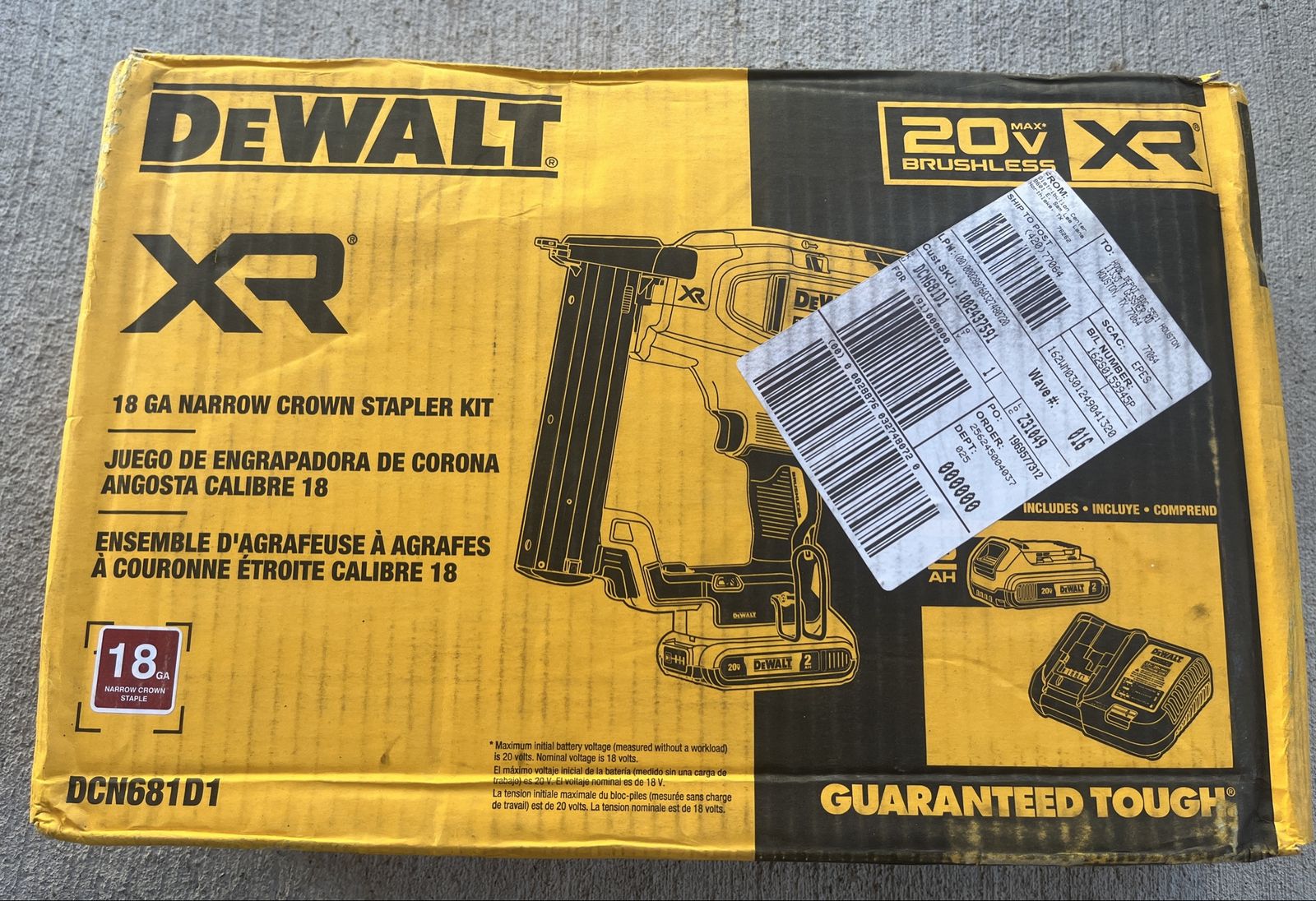 DEWALT 20v 18ga Narrow Crown Stapler Kit