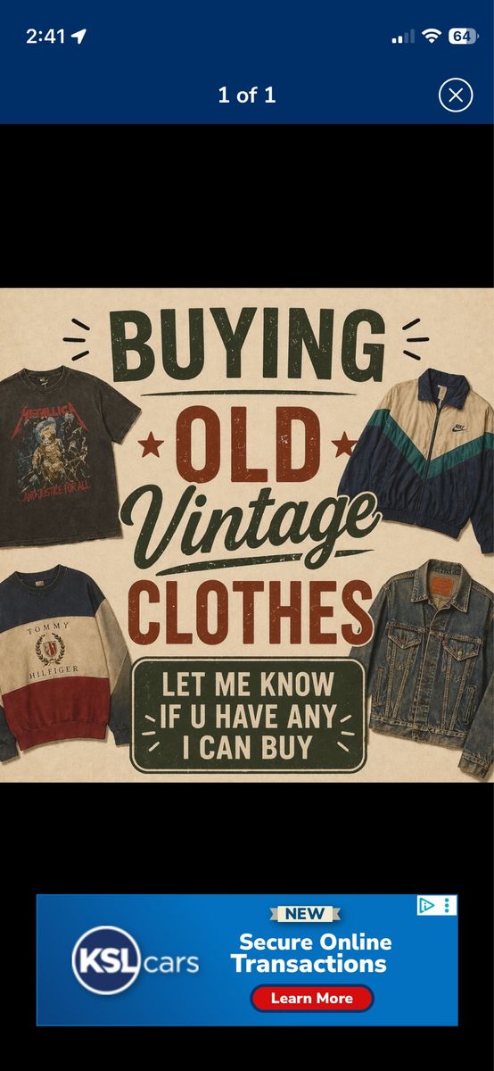I’m looking for Old vintage clothes to buy