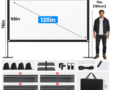 New in box 120inch Projector Screen with Stand