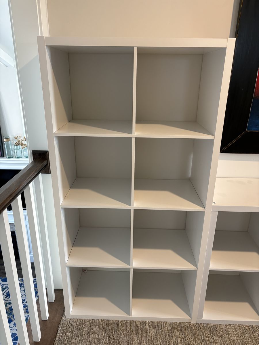 Set of White Wooden Ikea Cubby/Box Shelves for Storing Toys, Books, Bins, etc., Great Condition!