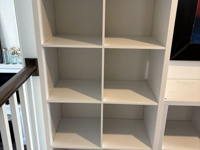 Set of White Wooden Ikea Cubby/Box Shelves for Storing Toys, Books, Bins, etc., Great Condition!