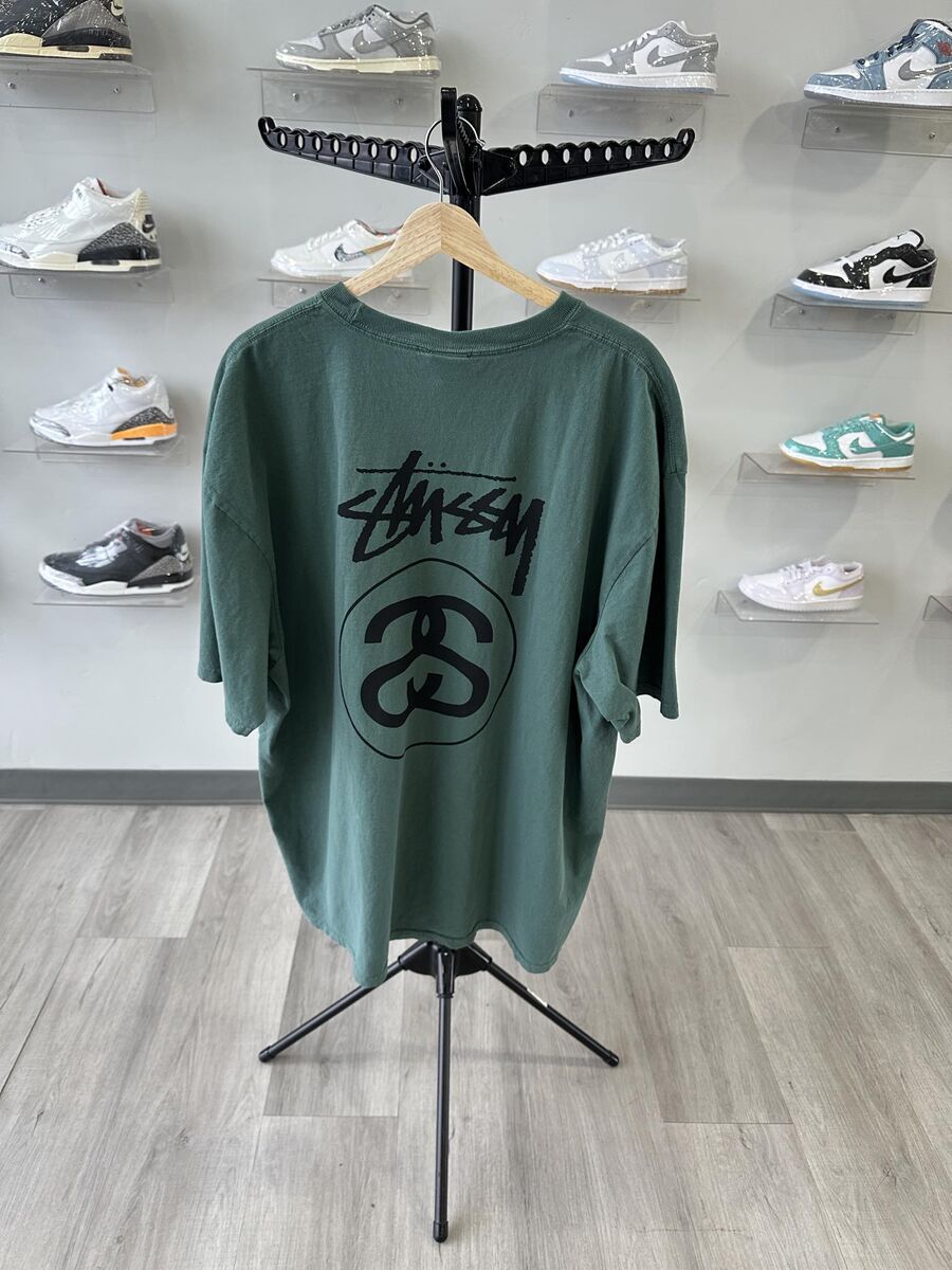 Brand New Stussy Stock Link Tee Pigment Dyed Tee Green Sizes M, XL, XXL