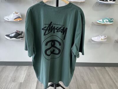Brand New Stussy Stock Link Tee Pigment Dyed Tee Green Sizes M, XL, XXL
