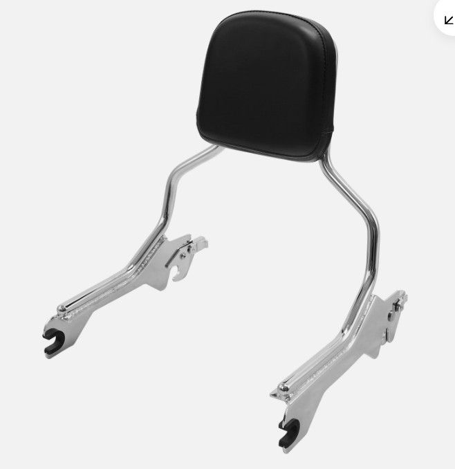 Upright Passenger backrest sissy bar with docking hardware for Harley Chrome