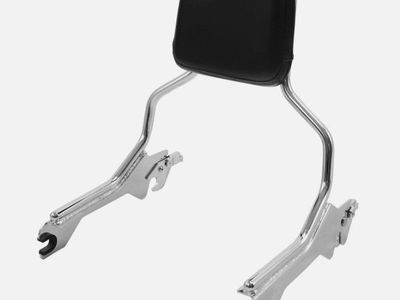 Upright Passenger backrest sissy bar with docking hardware for Harley Chrome