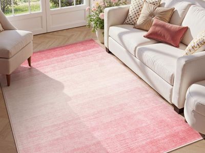 Cute Pink 4x6 Washable Rug