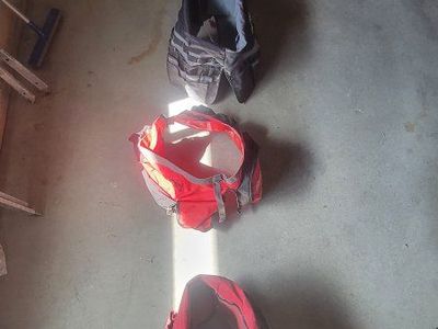 Husky, Ridgid, DeWalt Tool Bag & Pouch Lot - Red, Black, Orange Heavy Duty Storage Workwear