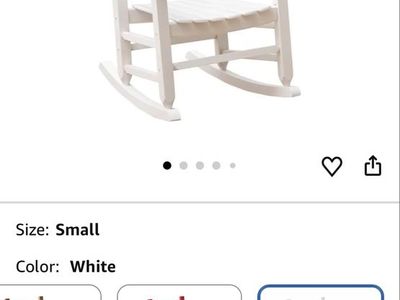 White Wooden Kids / Small Rocking Chair
