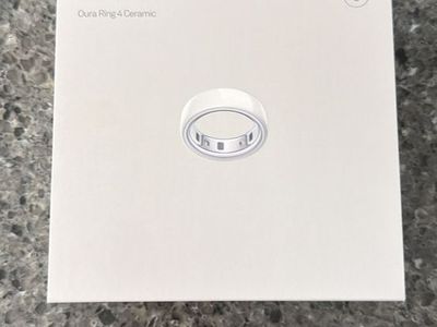 Oura Ring 4 Ceramic Smart Sleep & Activity Tracker - Cloud White, Size 6