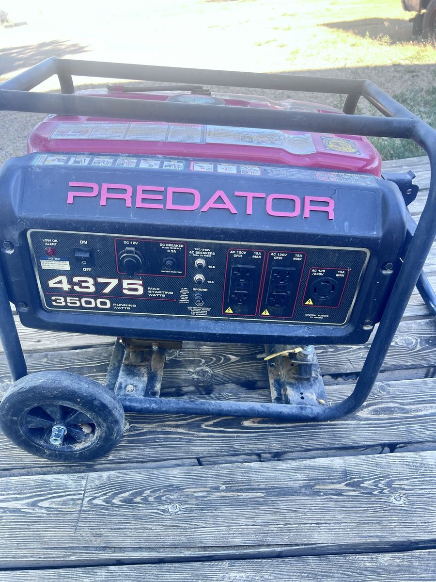 Predator 4375/3500 Watt Portable Gas Generator - Reliable Power for Home & Work