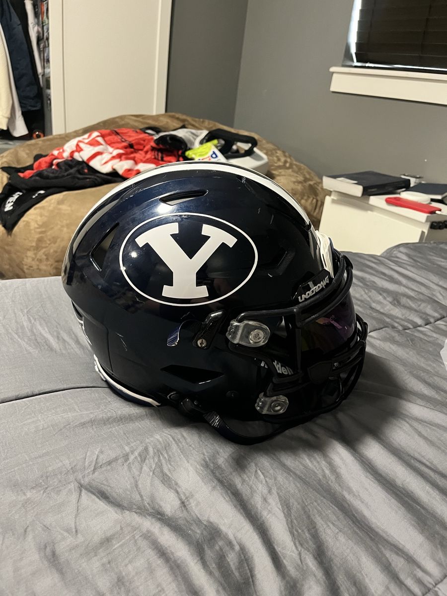 BYU Team Issue Riddell SpeedFlex Helmet Large – Navy | Team Issued | Visor | $550