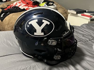 BYU Team Issue Riddell SpeedFlex Helmet Large – Navy | Team Issued | Visor | $550